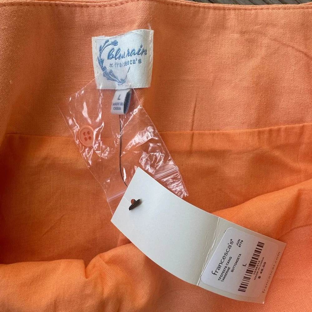Blumarine Coral Button-Accent Pencil Skirt large NEW WITH‎ TAGS